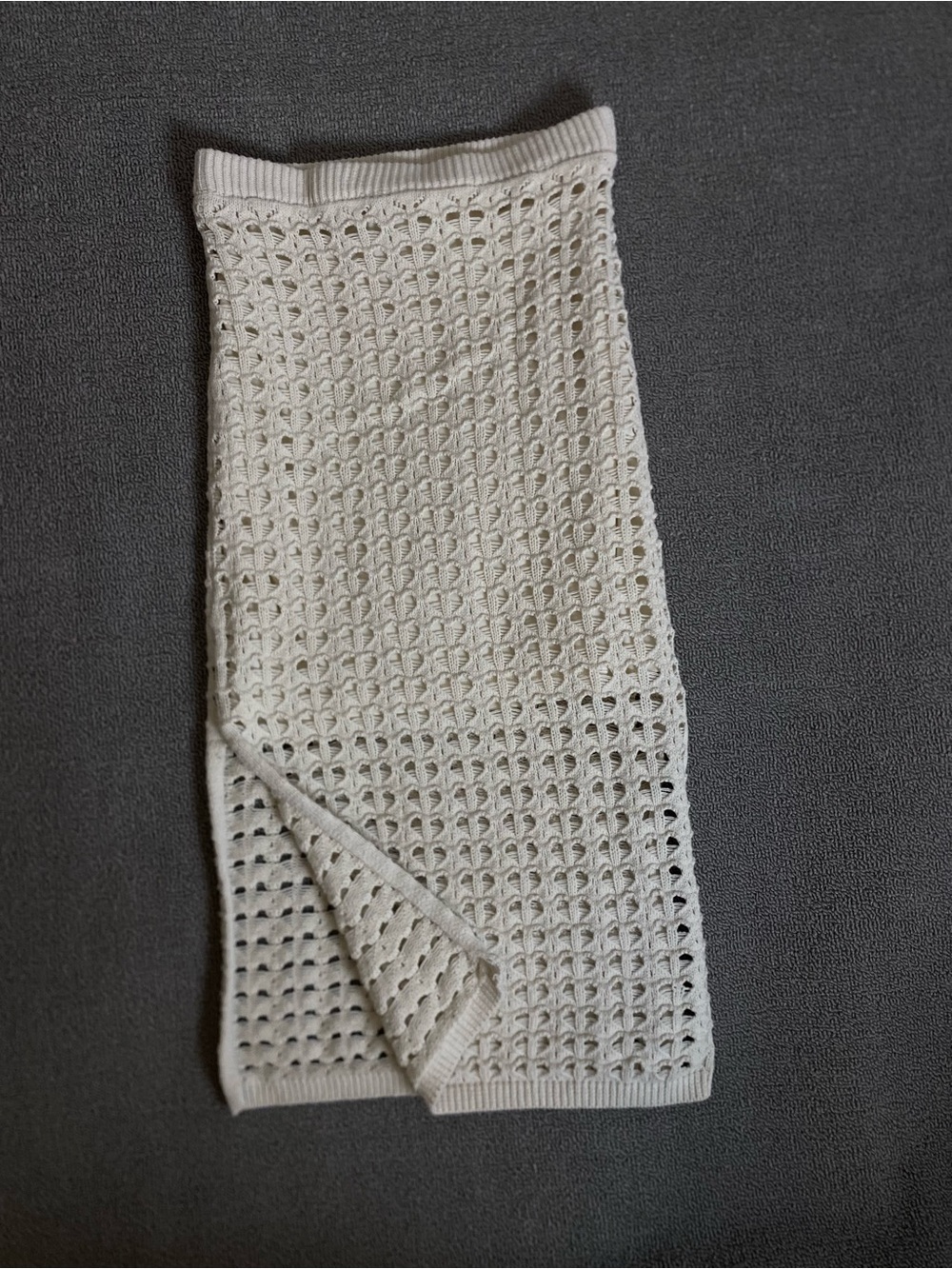 Freshman 1996 Cream Crochet Knit Midi Skirt- Beach Summer Vacation Coastal